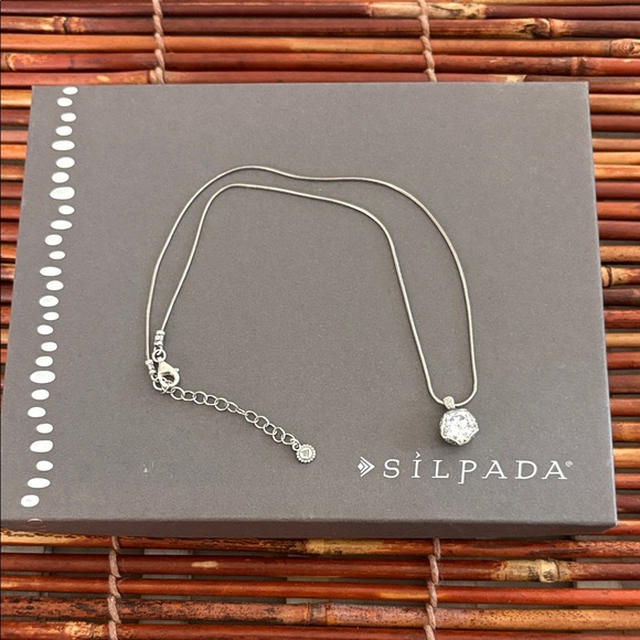 Silpada Jewelry - Silpada Elegant Silver Necklace with Crystal Pendant 16”-18”